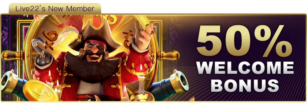 Live22 Promotions Welcome Bonus 50%